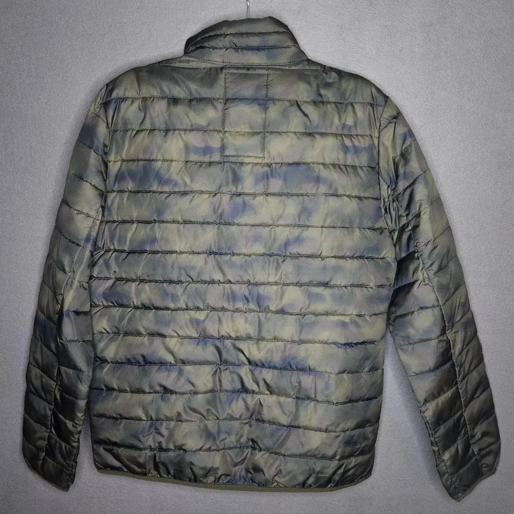 GAP Men's Medium ColdControl Lightweight Puffer Jacket Water Resist GREEN CAMO